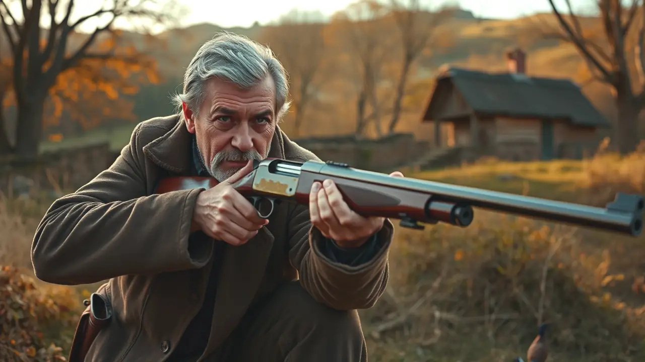 Alimañeros en España: Cazadores Legendarios del Pasado 5 Un cazador ibérico contempla la naturaleza melancólica