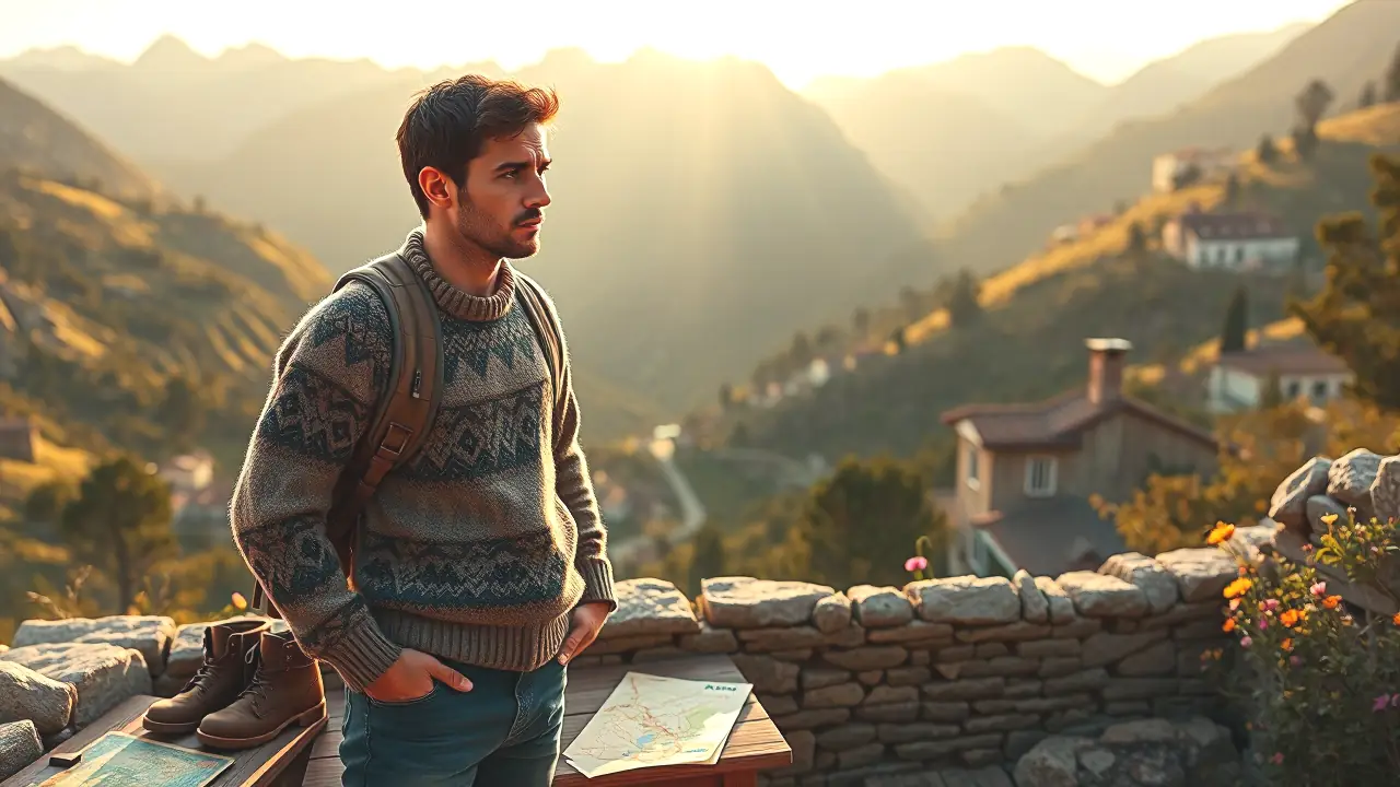 Un hombre pensativo contempla las montañas andorranas