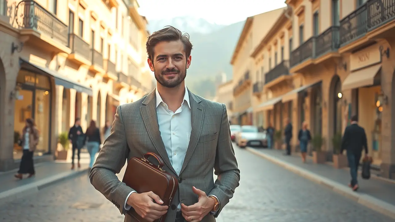 Andorra la Vella: Descubre las Sehenswürdigkeiten Andorranas 2 Un hombre elegante transmite riqueza en Andorra