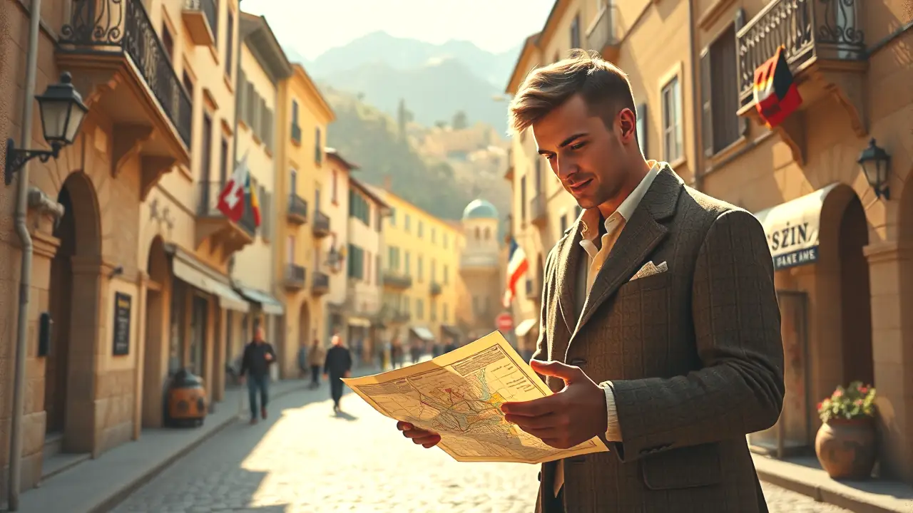 Andorra la Vella: Descubre las Sehenswürdigkeiten Andorranas 5 Un hombre español examina un mapa en Andorra