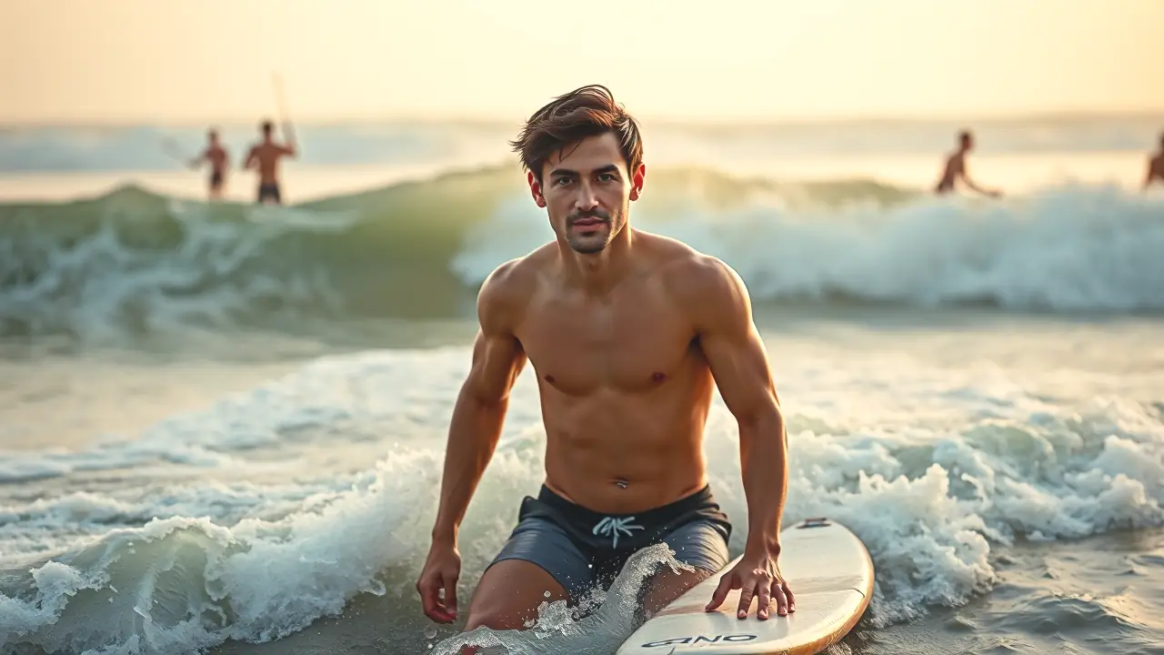 Surfista español captura la ola dorada