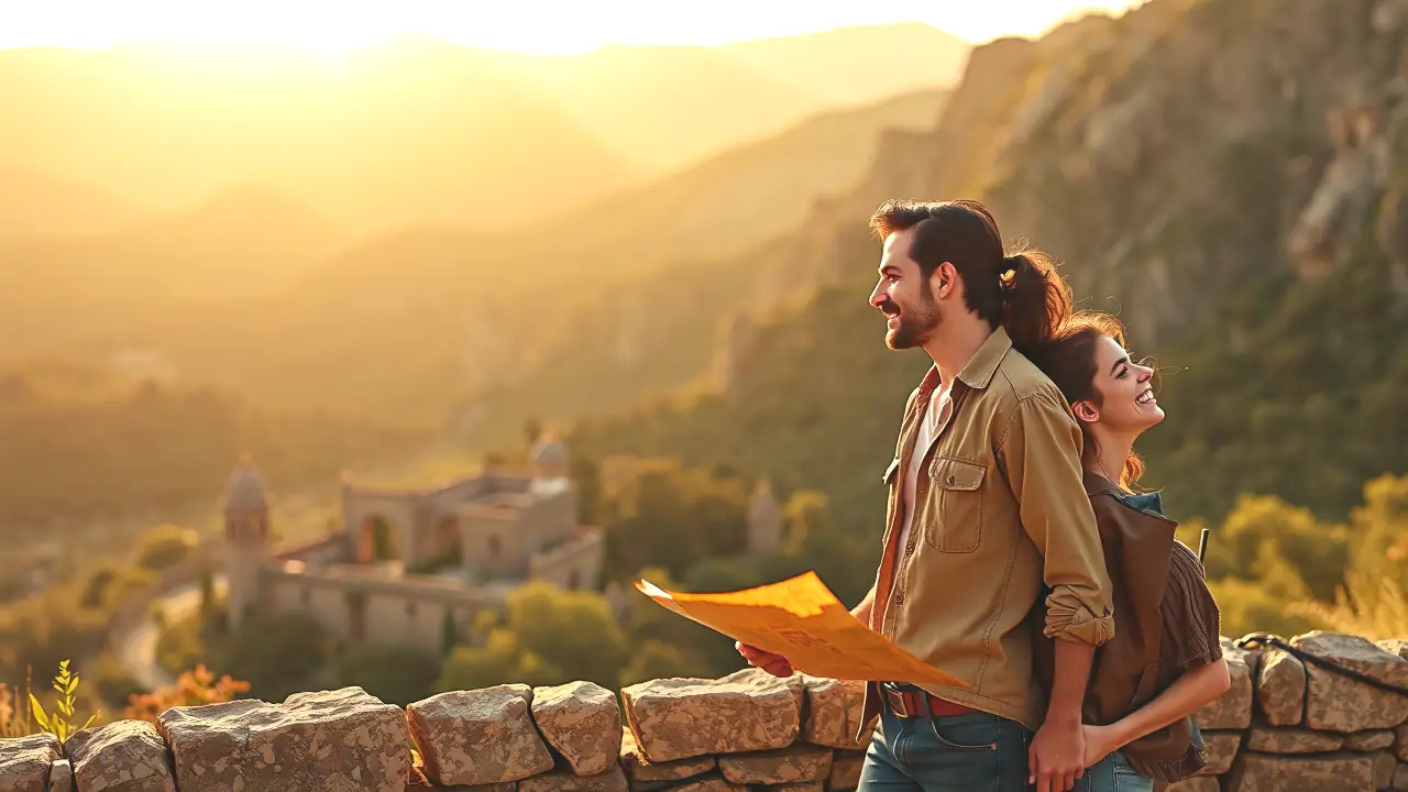 Un hombre y una mujer planifican aventuras románticas