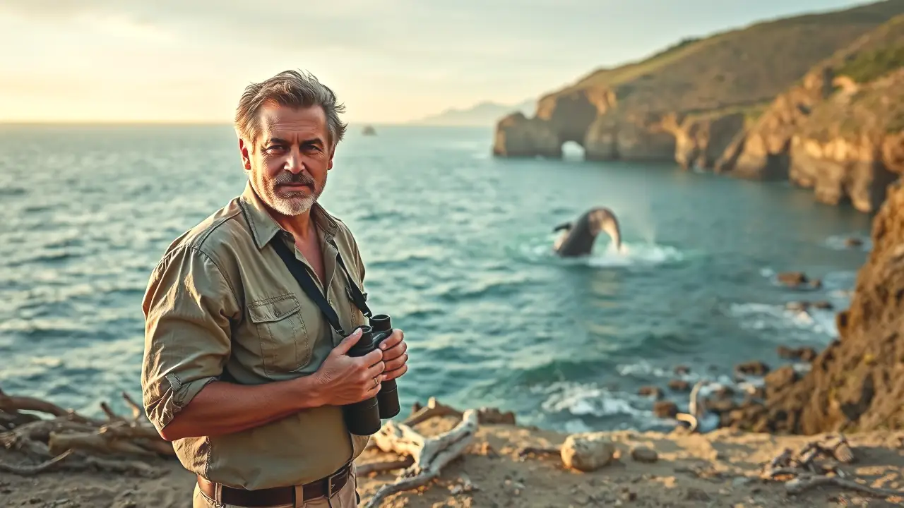 Ballenas Tipos: Guía Completa de Especies y Avistamiento 5 Un fotógrafo observa ballenas en la costa