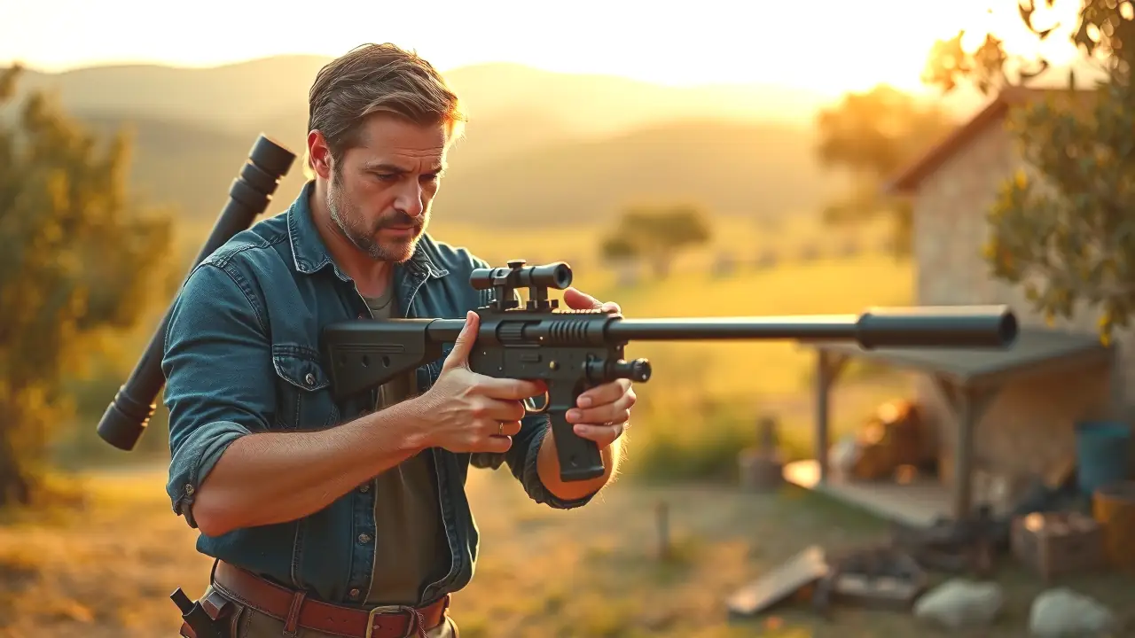 Ballestas de Poleas: Potencia, Velocidad y Precisión Superior 2 Un hombre español apuntando con una ballesta mecánica