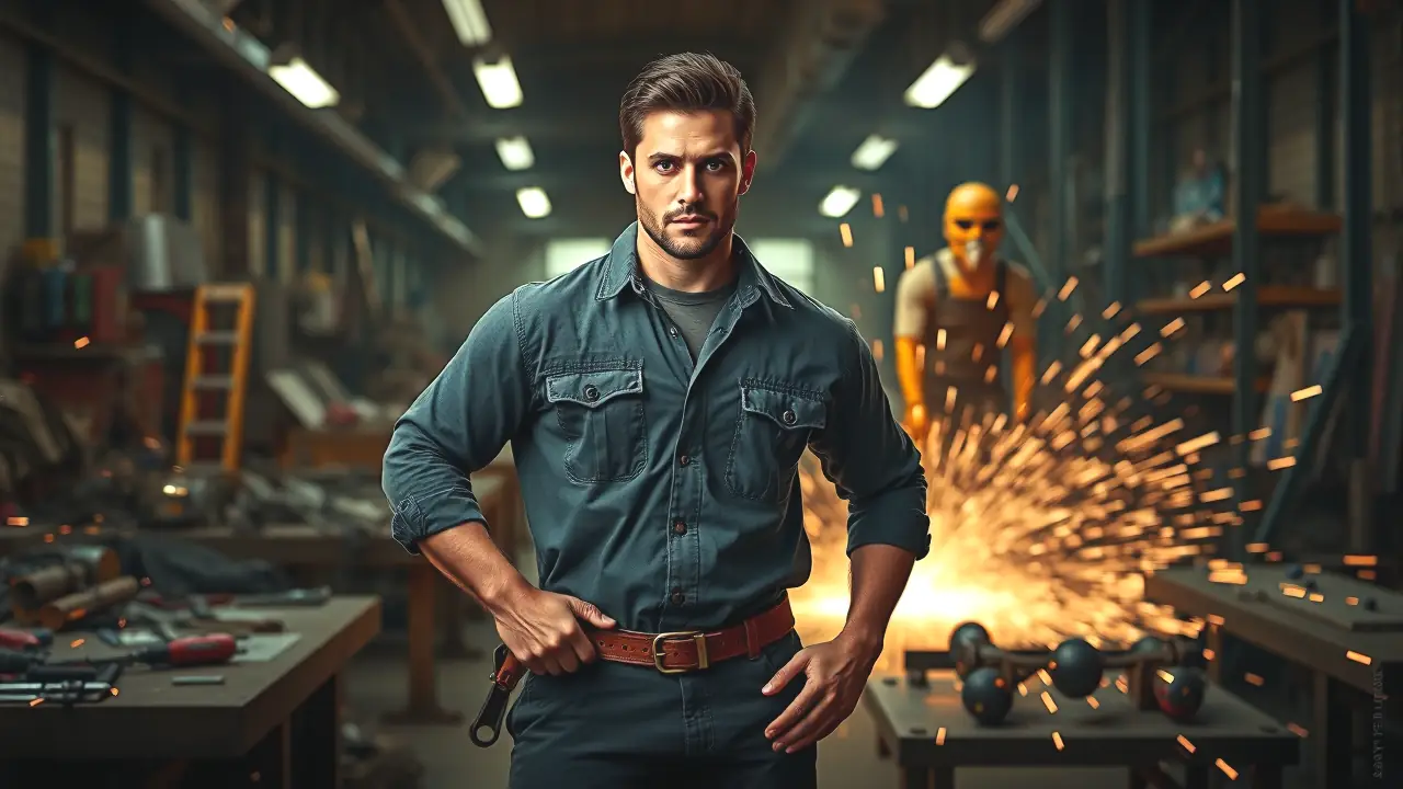 Ballestas de Poleas: Potencia, Velocidad y Precisión Superior 8 Un mecánico español confiado trabaja en un taller