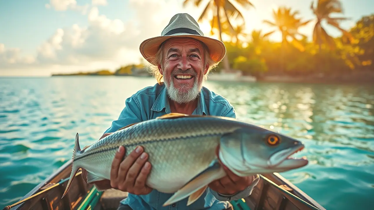 Un pescador español captura su éxito en el mar