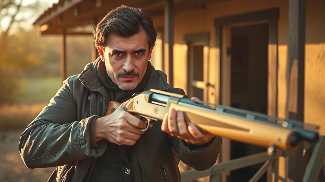 Benelli BE Diamond: Opiniones y Prueba Exhaustiva del Armamento 2 Un hombre robusto sostiene una escopeta en España