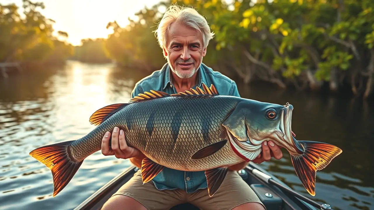 Un pescador español captura un pez negro