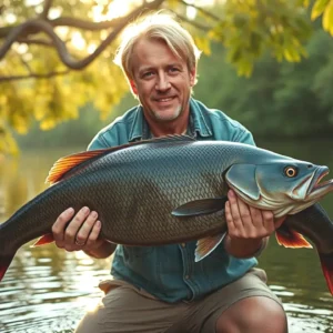 Un pescador español captura un pez negro