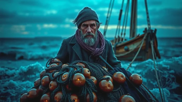 Bogavantes Gigantes: El Moby Dick del Océano Encontrado 107 Un pescador español contempla el mar tormentoso