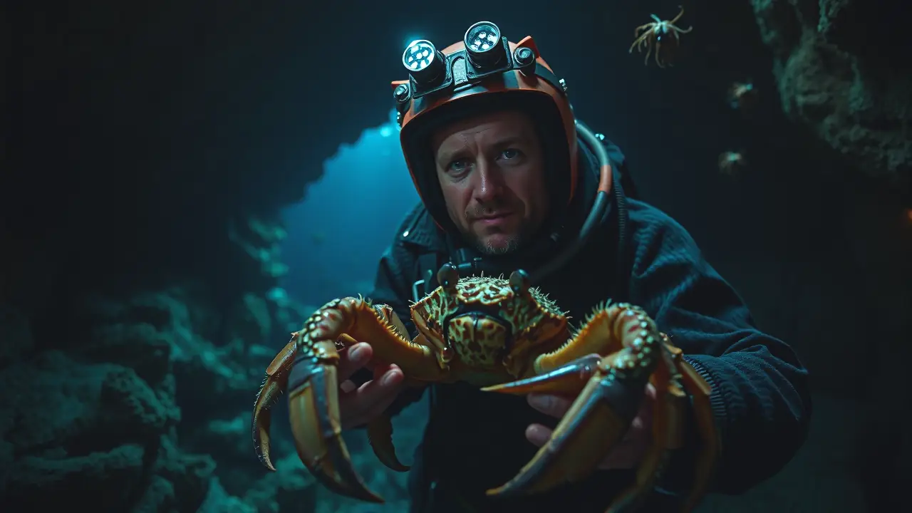 Un explorador contempla maravilla en el abismo