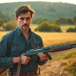 Un hombre pensativo ayuda en la cosecha