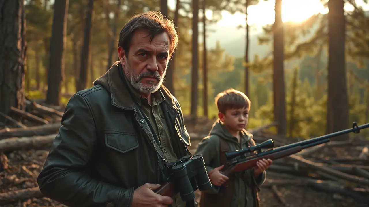 Un cazador español transmite autoridad en el bosque