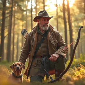 Un cazador español confiado en el bosque