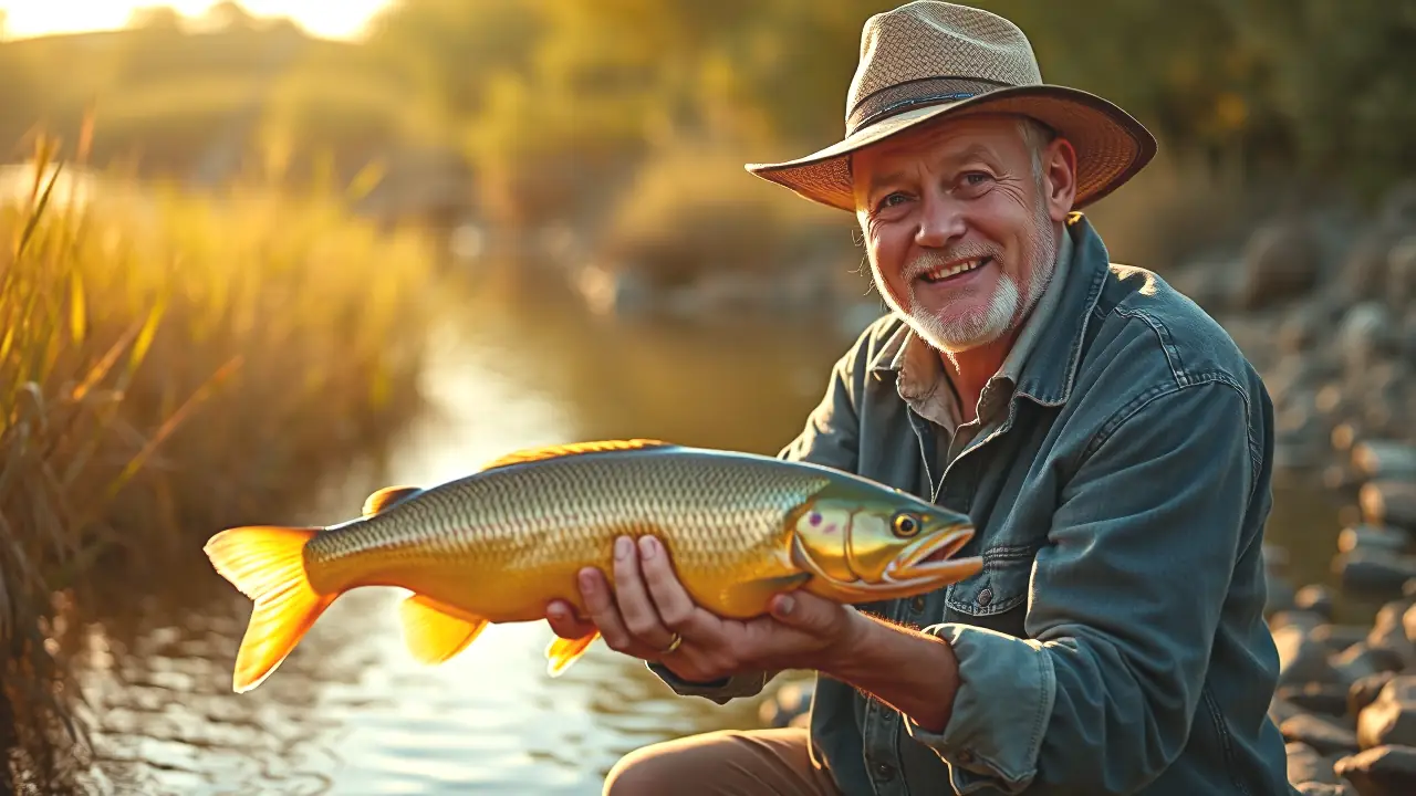 Cebo para Doradas: Los 7 Mejores Cebos Irresistibles 6 Un pescador español captura dorado en luz dorada