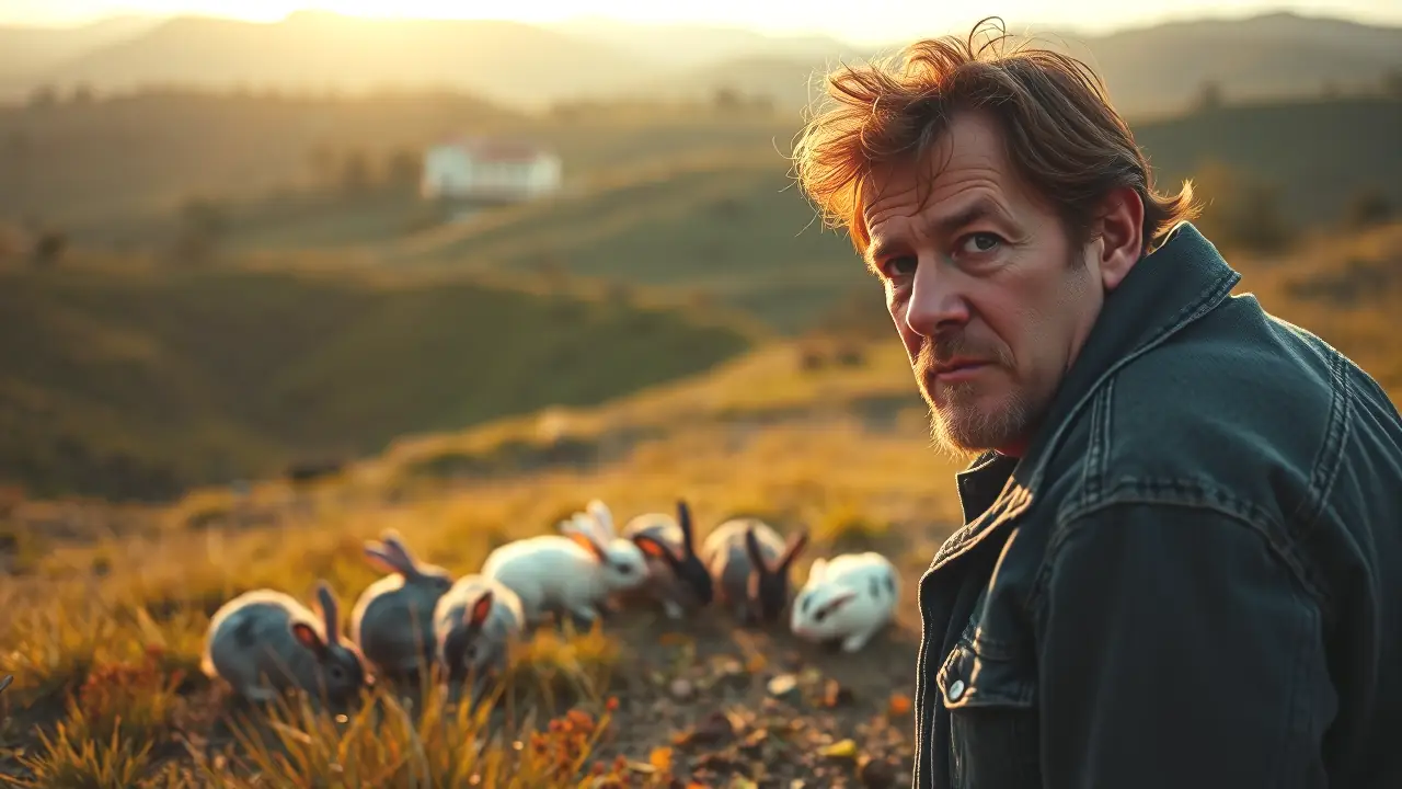 Un hombre observa concurriendo conaves en la tarde dorada