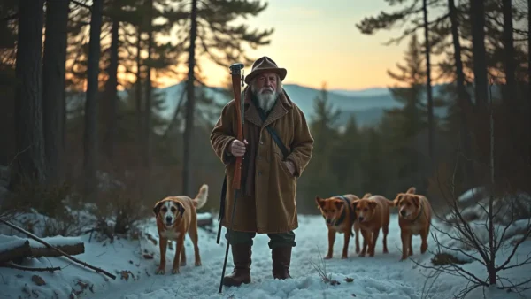 Corzo Albino: ¿Cazar o Proteger este Corzo Blanco? 1 Un cazador español melancólico en bosque nevado