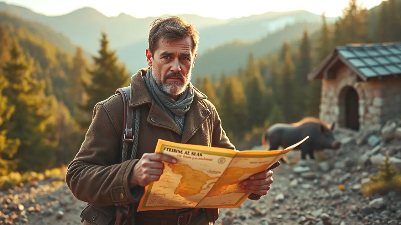 Un hombre español contempla la montaña con experiencia