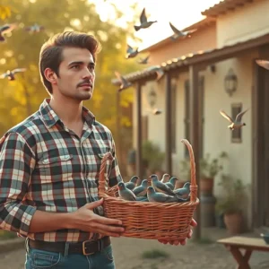 Un hombre pensativo observa pájaros en Andalucía