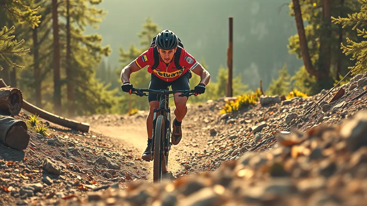 Un ciclista español desafía una montaña imponente