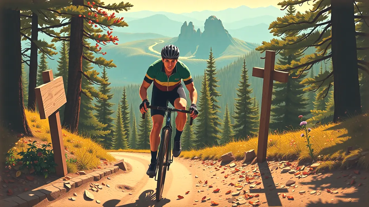 Un ciclista español se desplaza en la montaña