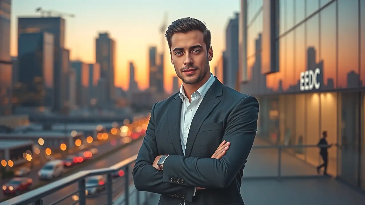 Un hombre elegante transmite confianza en la ciudad