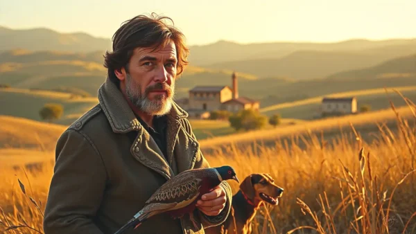 Un hombre pensativo caza en España