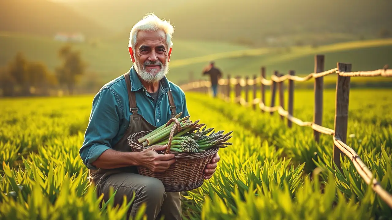 Un hombre español captura la cosecha rural