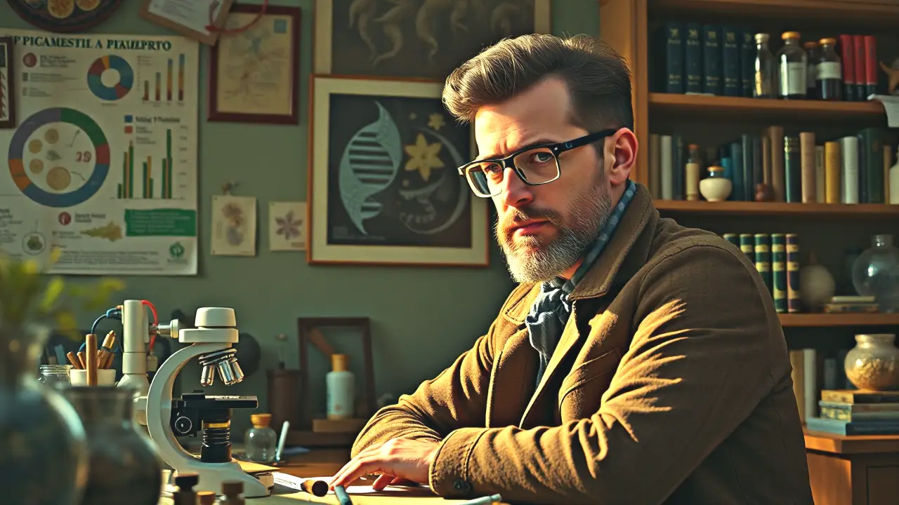 Un científico estudia la vida con detalle