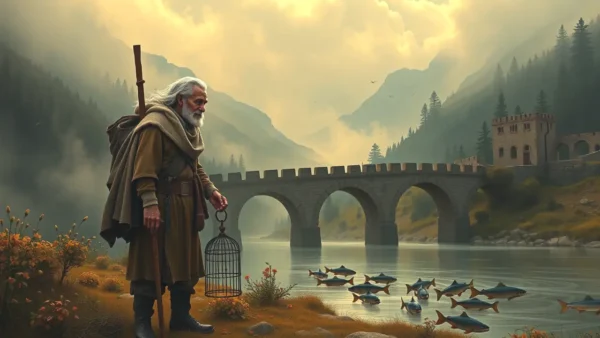 Un hombre español contempla la naturaleza melancólica