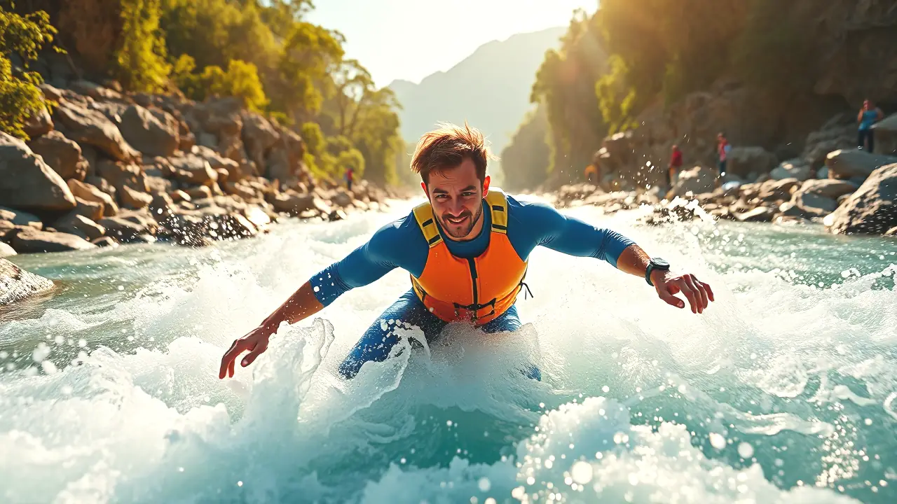 Un fotógrafo captura la aventura en el río