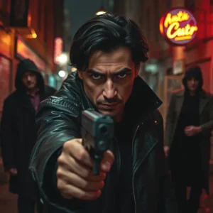 Un hombre peligroso en una calle oscura