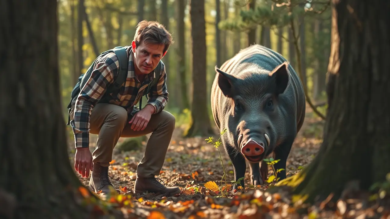 Jabali Macareno: Encuentro Peligroso y Cómo Reaccionar 4 Un fotógrafo captura un ciervo preocupado en bosque