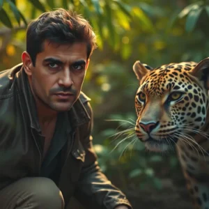 Fotógrafo observa jaguar en la selva