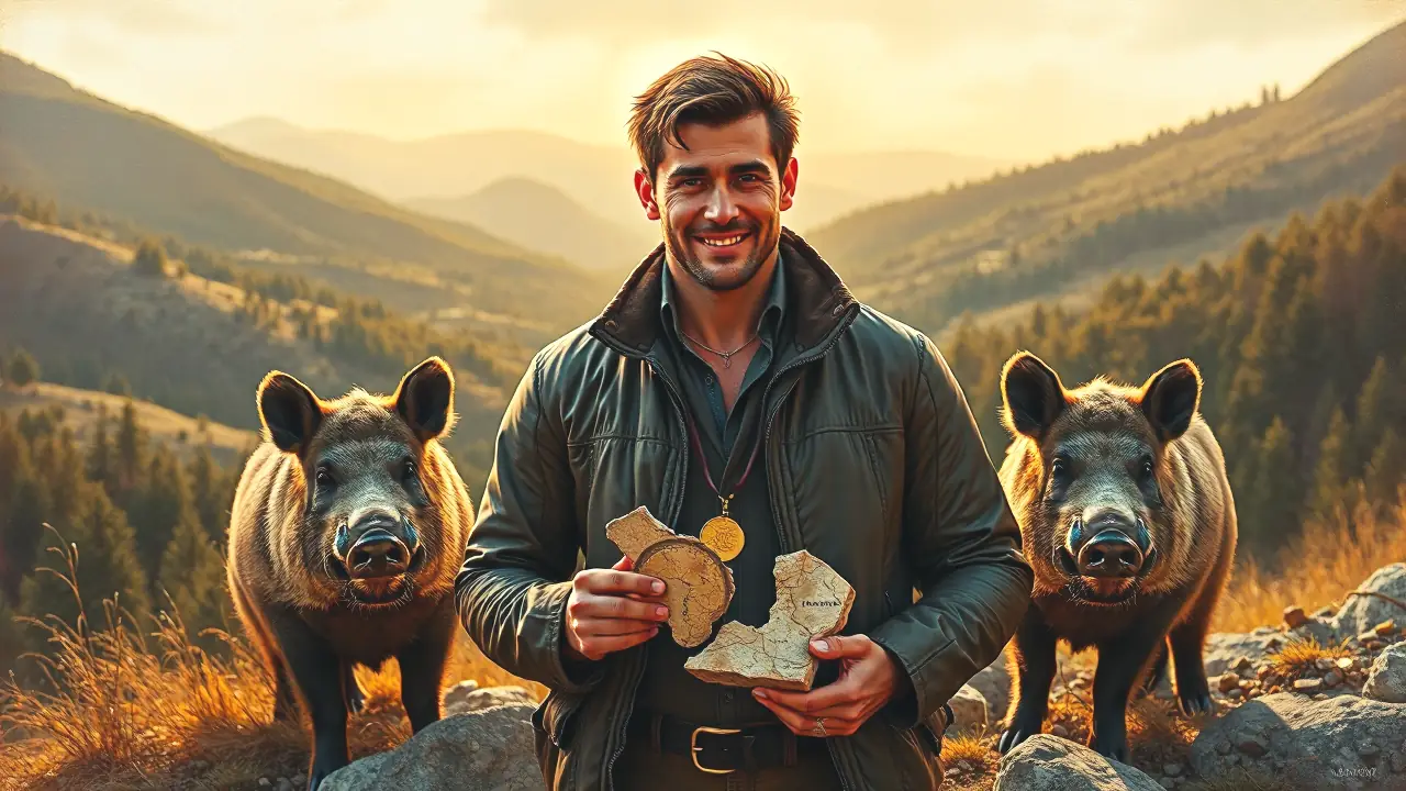 Jabalíes Medallas de Oro: Mapa Ibérico del Gran Trofeo 5 Un hombre robusto celebra su victoria en Ibérica