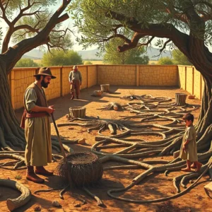 Un pastor pensativo ayuda en la tierra española