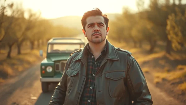 Un hombre español robusto posa con su Land Rover