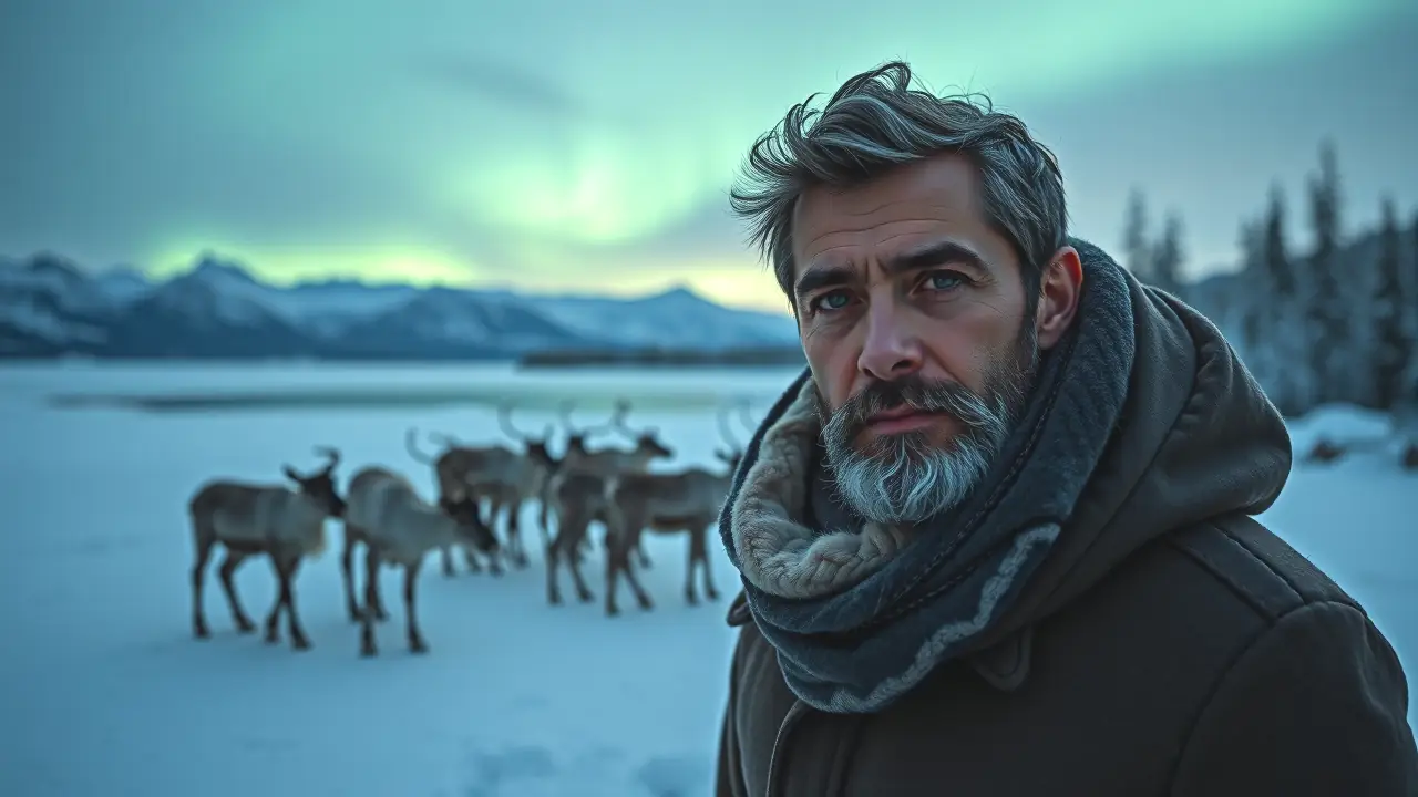 Que es Laponia: Paisajes, Cultura y Donde Es Laponia 6 Un hombre robusto contempla el ártico mágico