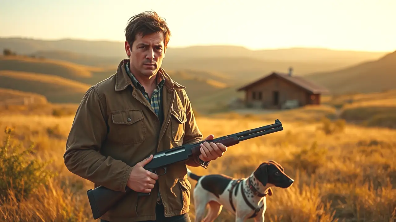 Un cazador español serio en Extremadura