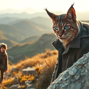 Lince Boreal: Reintroducción en Pirineos, Recuperando Ecosistemas 11 Un lince boreal observa a un niño en Pyrenes