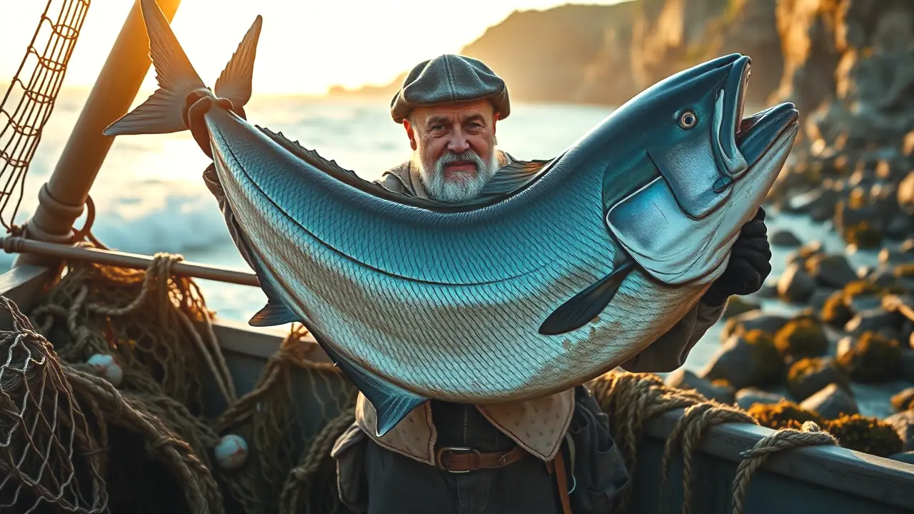 Cameselle captura la grandeza del pescador y su pez