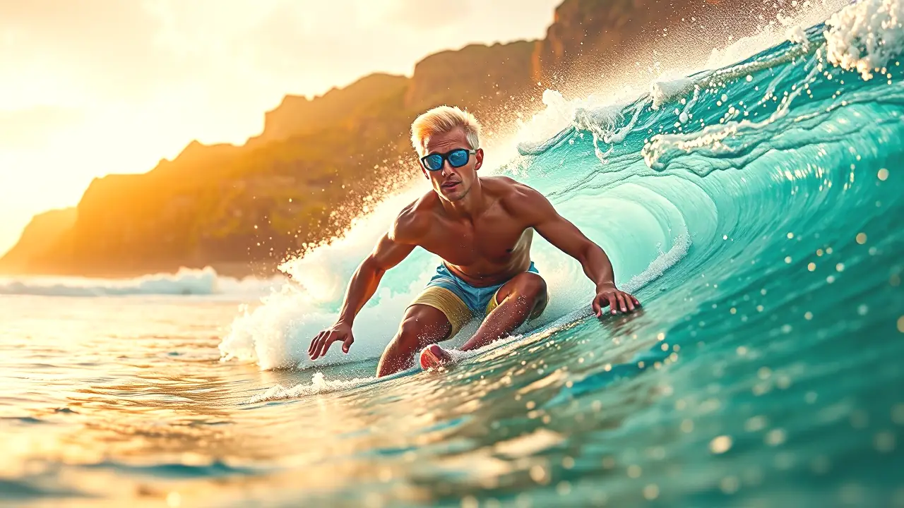 Un surfista captura la belleza isleña en acción