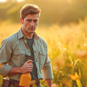 Un hombre pensativo en la luz dorada