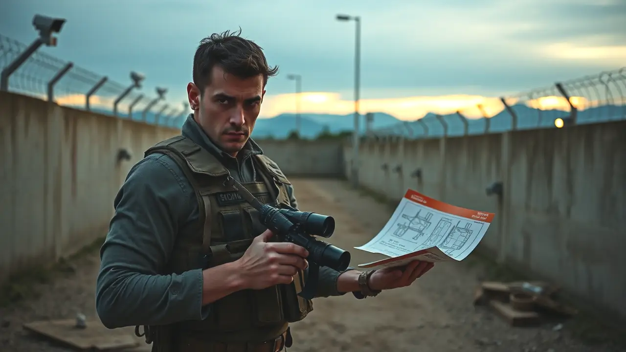 Un militar español observa la estrategia en la noche