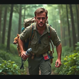 Un hombre preparado enfrenta el bosque sombrío