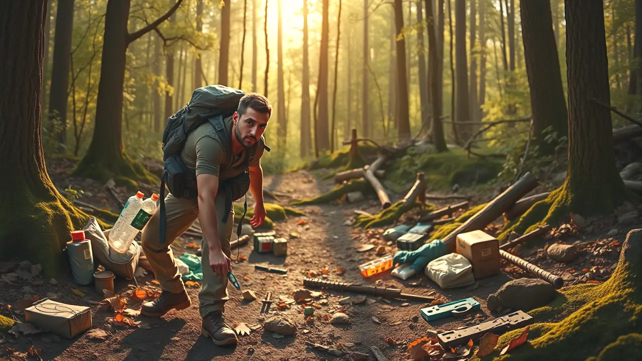 Un hombre preparado enfrenta la naturaleza salvaje