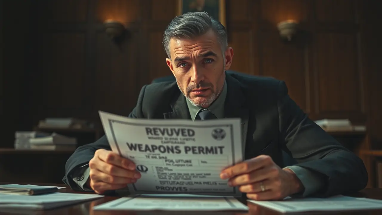 Un hombre serio examina documentos en un juzgado