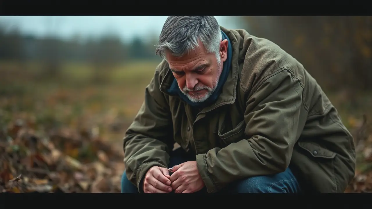 Un cazador solitario captura la tristeza rural