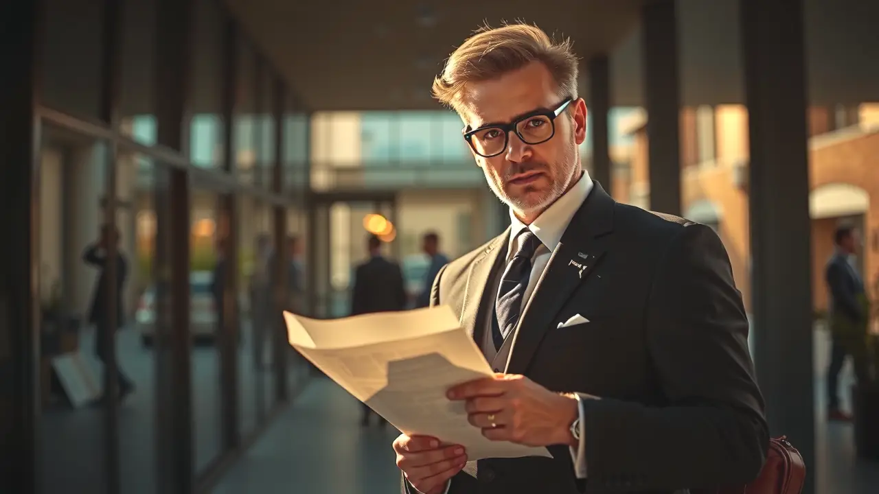 Nuevo Reglamento Armas 2024: Cambios en Normativa Transporte 2 Un hombre serio sostiene documentos en luz dramática