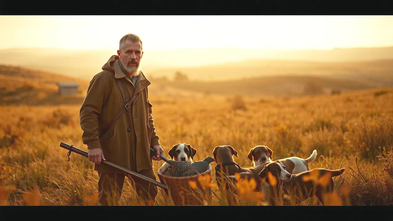 Orden de Vedas Cataluña: Caza 2025-2026, Nuevas Reglas 2 Un cazador español ayuda a perros en la campiña